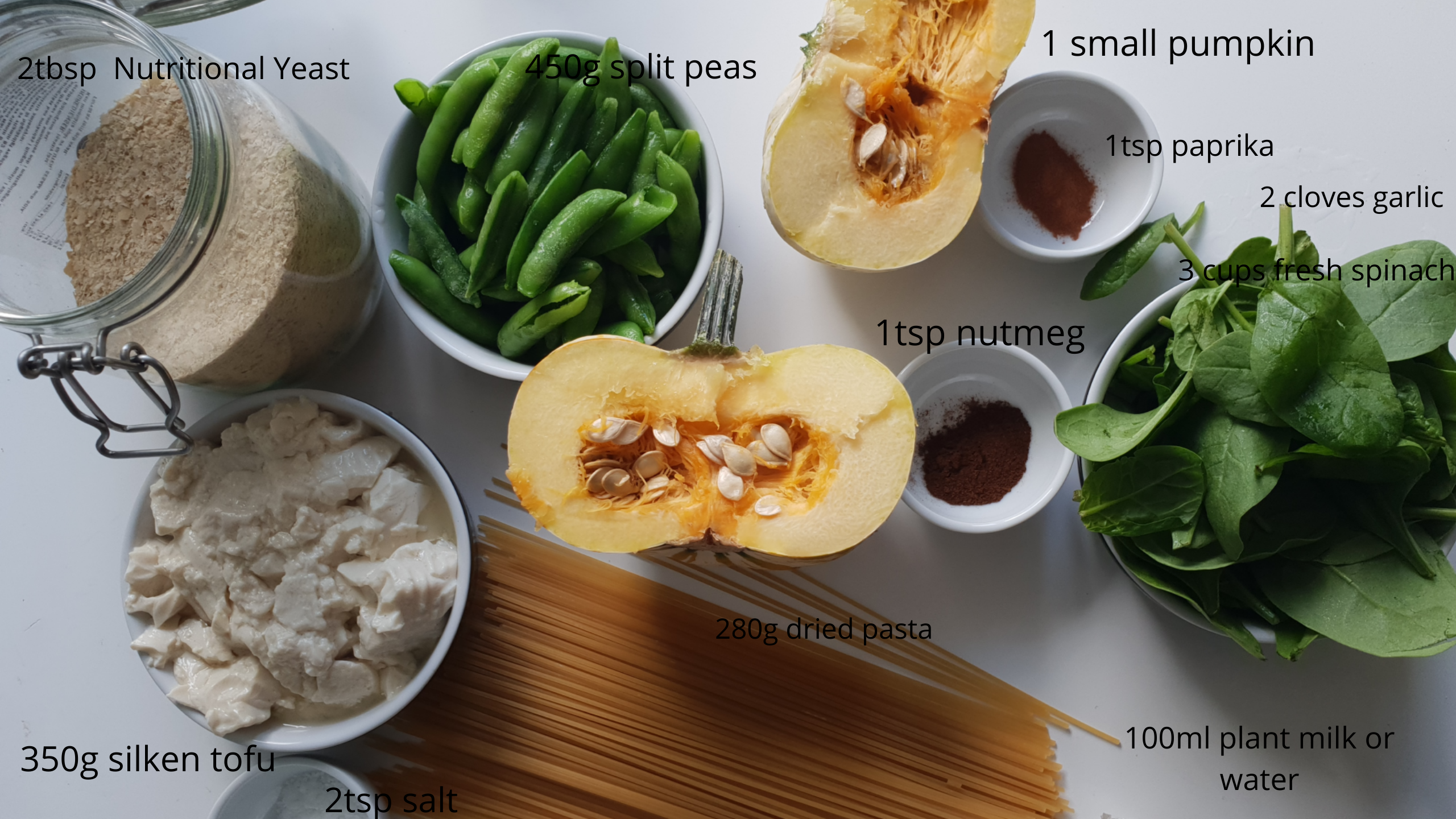 Ingredients for Pumpkin Pasta